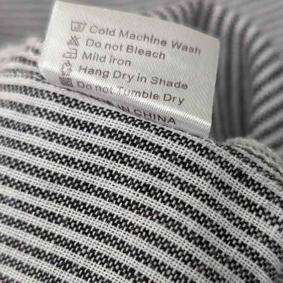 BRANDY MELVILLE Sz Small Off the Shoulder Ruffle Pinstripe Top Coquette Girl - Picture 5 of 6